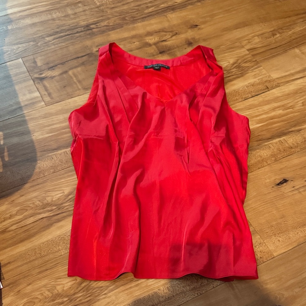 Boston Proper Vivid Red Sleeveless Blouse